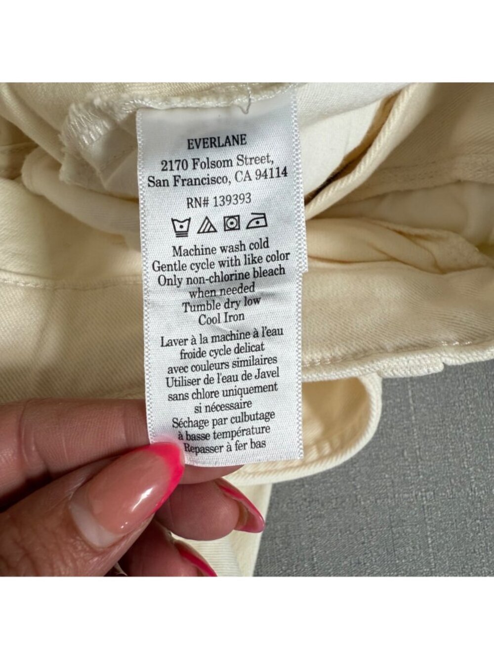 Everlane Women's Bone Organic Cotton Barrel Utility Pants Size 00 Ankle Relaxed - Picture 16 of 16
